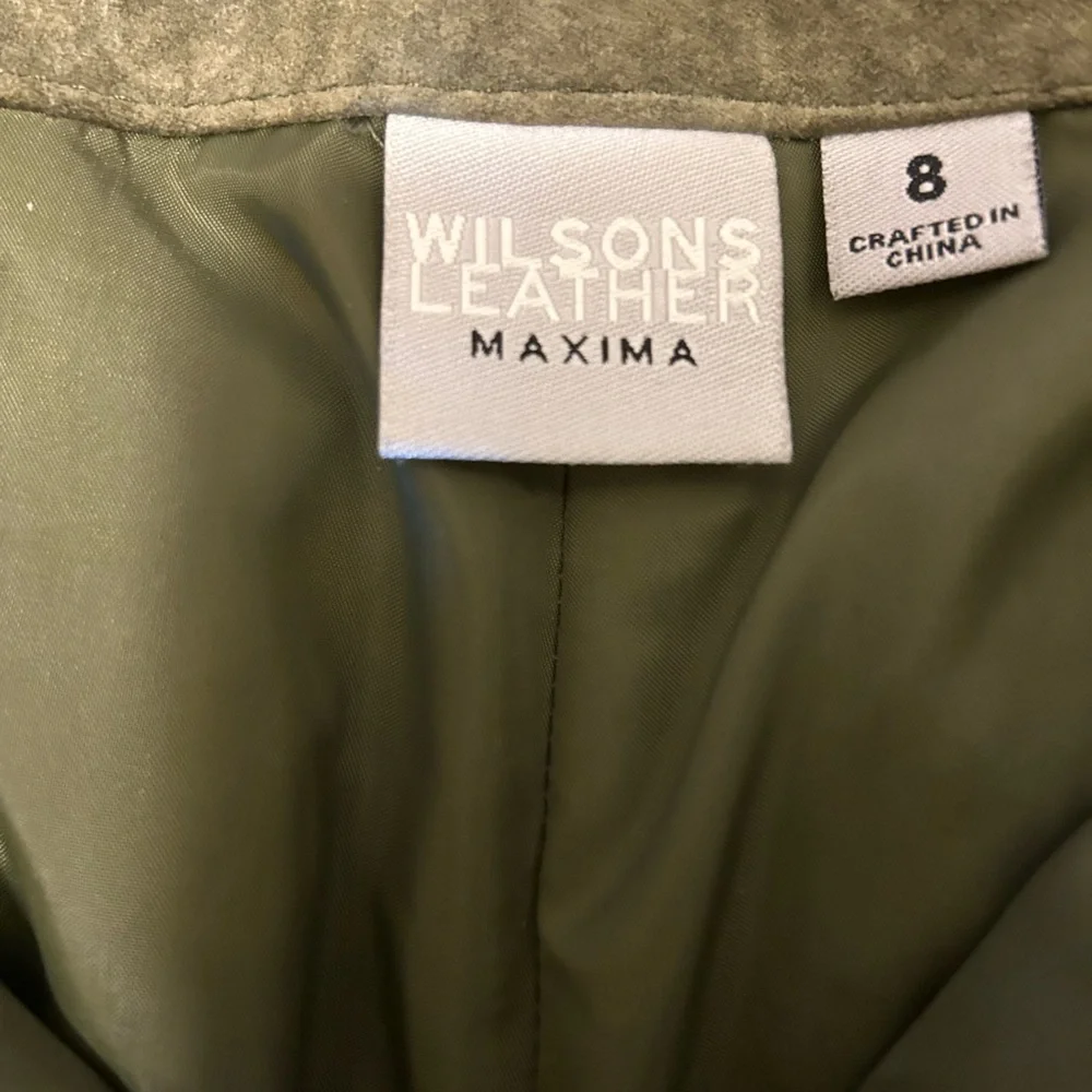 Wilson’s Leather Maxims Suede Cargo Pants. Olive Green. Size 8. - Picture 2 of 6